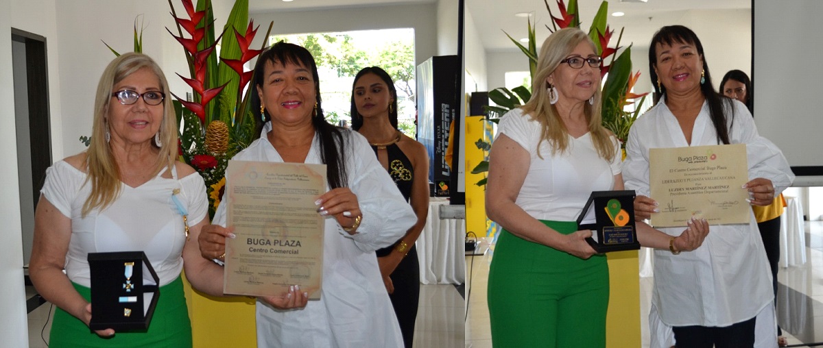 Buga Plaza EXALTADO POR CONTRIBUIR AL DESARROLLO ECONÓMICO Y SOCIAL Luzdey Martínez recibió Premio de Liderazgo