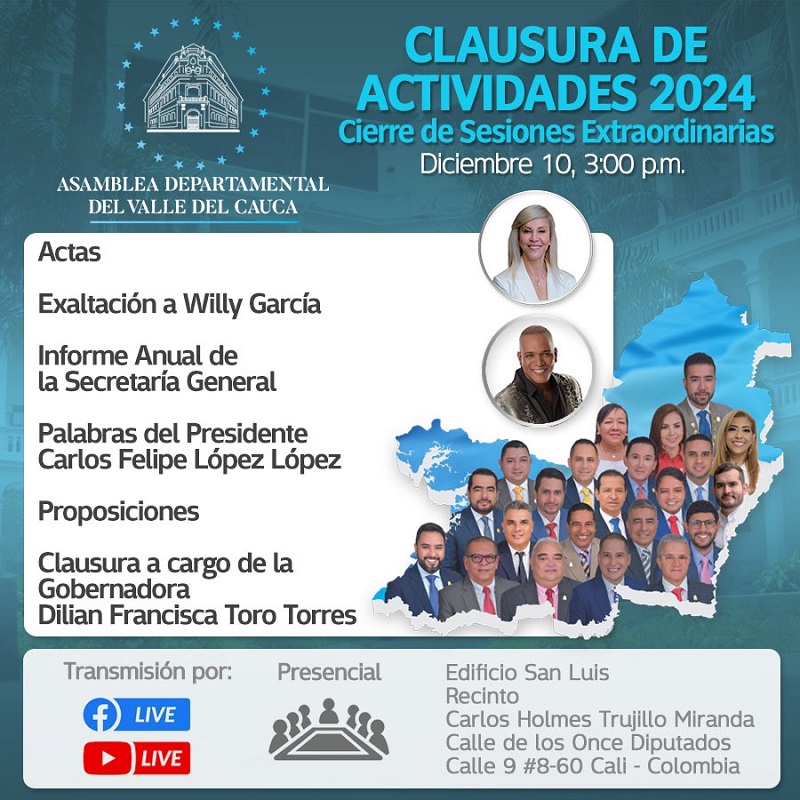 Martes 10 de diciembre ASAMBLEA DEL VALLE REALIZA SU RENDICIN DE CUENTAS